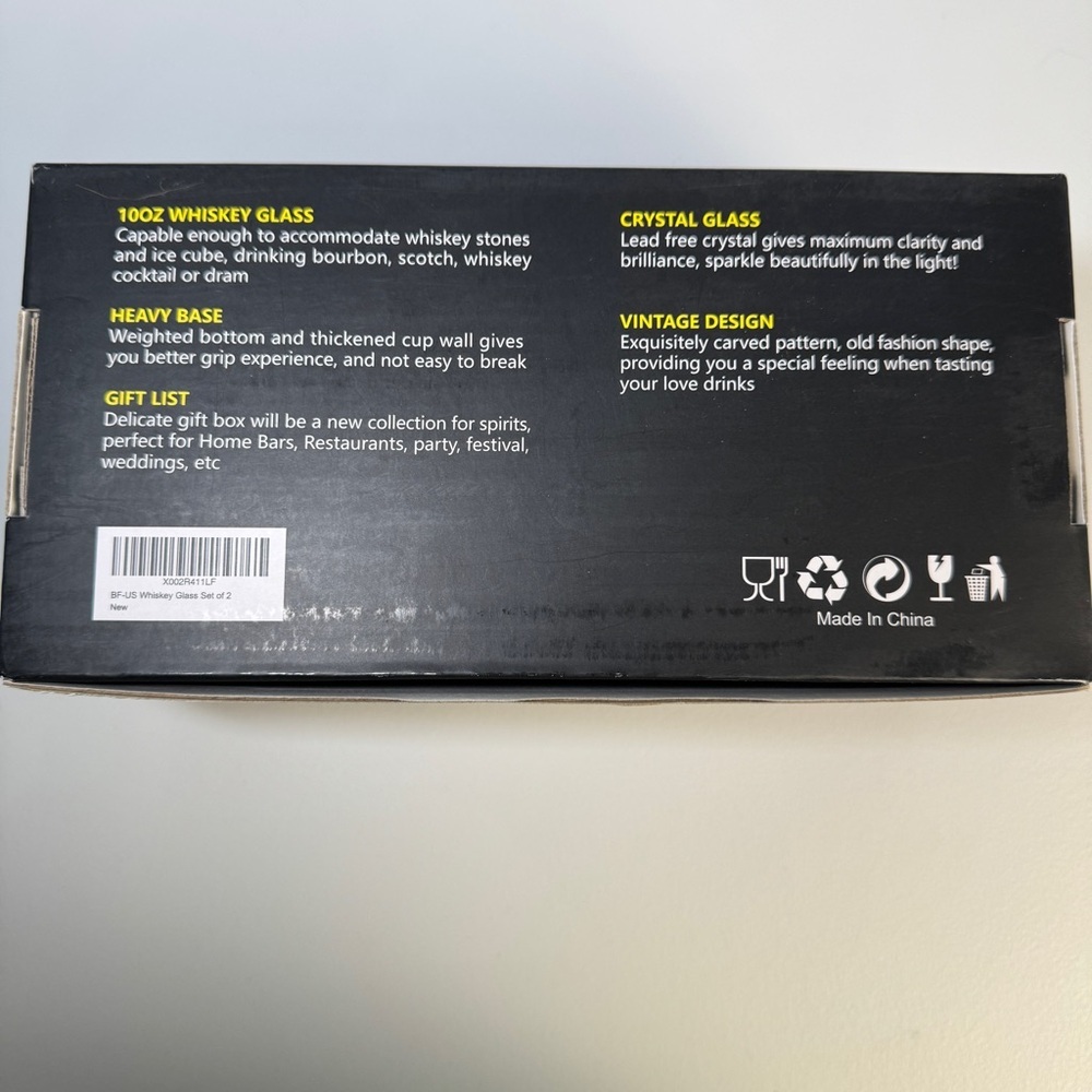 Crystal Whiskey Glasses Set of 2 – Vintage Cut Starburst 10oz Barware - Picture 4 of 5